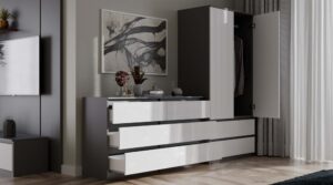 Komoda Malwa M6 140 ANTRACYT / BIAŁY - obrazek 5