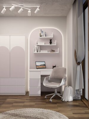 Biurko Mijas LEWE ARTESO PINK Różowy - obrazek 4