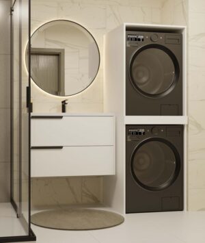 Szafka na Pralkę i Suszarkę POLA TWIN Biała - obrazek 6