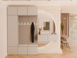 Garderoba HAGA III 1Sz2W KASZMIR BEŻ Szafa + 2x Wieszak - obrazek 3