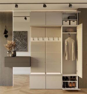 Garderoba HAGA III 1Sz2W KASZMIR BEŻ Szafa + 2x Wieszak - obrazek 4