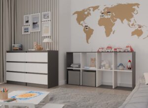 Regał Malax 2X4 ANTRACYT BIAŁY - obrazek 6