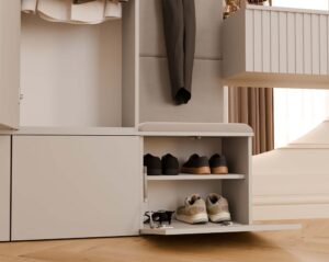 Garderoba HAGA III 1Sz2W KASZMIR BEŻ Szafa + 2x Wieszak - obrazek 5