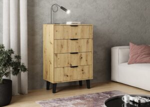 Komoda Scandi 4S SLIM DĄB ARTISAN - obrazek 2