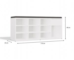 Szafka na obuwie otwarta TALLIN BIAŁY - obrazek 7