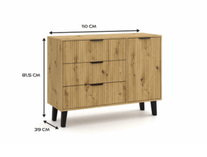 Komoda Scandi 1D3S SLIM DĄB ARTISAN - obrazek 2