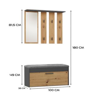 Garderoba Parma PARMA ANTRACYT ARTISAN - obrazek 5