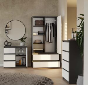 Komoda Malwa 1D3S ANTRACYT / BIAŁY - obrazek 4