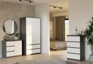 Komoda Malwa 1D3S ANTRACYT / BIAŁY - obrazek 7