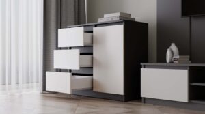 Komoda Malwa 1D3S ANTRACYT / BIAŁY - obrazek 3