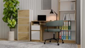 Komoda ALMA Front DĄB ARTISAN Korpus BIEL - obrazek 4