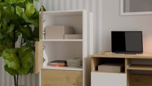 Komoda ALMA Front DĄB ARTISAN Korpus BIEL - obrazek 5