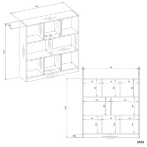Regał Fiesta 8P DĄB ARTISAN / BIEL - obrazek 7