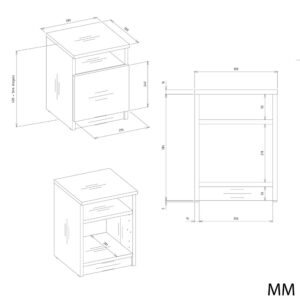 Szafka nocna GALAX 30/1D ANTRACYT ARTISAN - obrazek 5