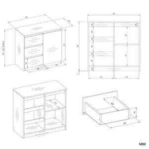 Komoda Malwa 1D3S KASZMIR BEŻ - obrazek 6