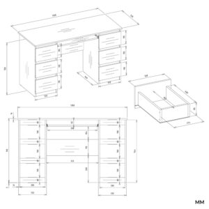 Biurko KUBA+ NADSTAWKA Zestaw BIAŁY - obrazek 6
