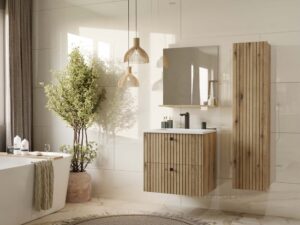 SZAFKA POD UMYWALKĘ TIGO 60 2S DĄB EVOKE RYFLOWANY FRONT + UMYWALKA - obrazek 2