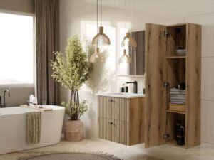 SZAFKA POD UMYWALKĘ TIGO 60 2S DĄB EVOKE RYFLOWANY FRONT + UMYWALKA - obrazek 6