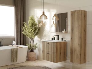 SZAFKA POD UMYWALKĘ TIGO 60 2S DĄB EVOKE RYFLOWANY FRONT + UMYWALKA - obrazek 7