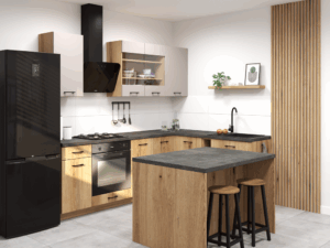 WYSPA KUCHENNA VARIO 1 DĄB EVOKE CZERŃ DARK DISTRICT - obrazek 1