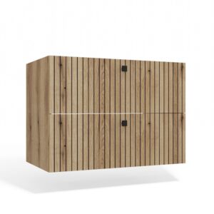 SZAFKA POD UMYWALKĘ TIGO 80 2S DĄB EVOKE 2 SZUFLADY RYFLOWANY FRONT WISZĄCA