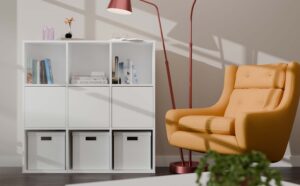 REGAŁ MALAX 3x3 H BIAŁY Z 3 DRZWIAMI PÓŁKI KOMOROWE 110x110 CM TIP ON - obrazek 2