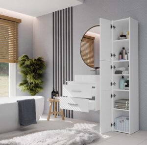 SZAFKA POD UMYWALKĘ NEL 60 ŁAZIENKOWA 2 SZUFLADY BIAŁA - obrazek 6