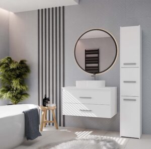 SZAFKA POD UMYWALKĘ NEL 80 ŁAZIENKOWA BIAŁA WISZĄCA 2 SZUFLADY - obrazek 2