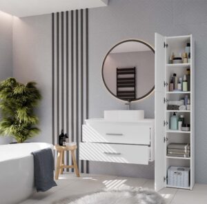 SZAFKA POD UMYWALKĘ NEL 80 ŁAZIENKOWA BIAŁA WISZĄCA 2 SZUFLADY - obrazek 7