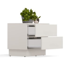 Szafka Nocna AMBER 2S Stolik Nocny 2 Szuflady Do Sypialni KASZMIR Beż - obrazek 6