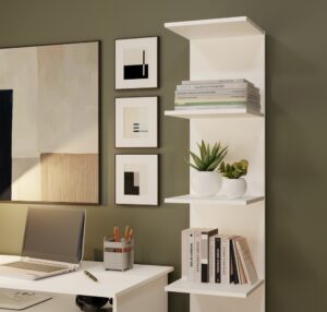 REGAŁ 6P BIAŁY Wysoki 180 Cm 6 Półek Na Książki Segregatory Do Biura Salonu - obrazek 4