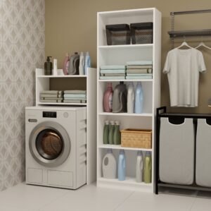 Szafka Łazienkowa NINA NP BIAŁA Na Pralkę Regał Słupek 2 Półki Do Łazienki - obrazek 5