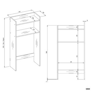 Szafka Łazienkowa NINA NP BIAŁA Na Pralkę Regał Słupek 2 Półki Do Łazienki - obrazek 7