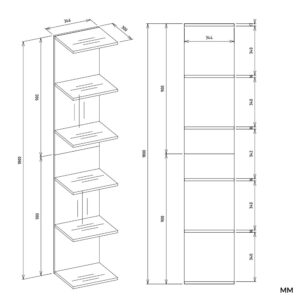 REGAŁ 6P BIAŁY Wysoki 180 Cm 6 Półek Na Książki Segregatory Do Biura Salonu - obrazek 5
