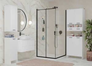 Szafka Łazienkowa NINA 1K BIAŁA 1 Kosz Na Pranie Regał Słupek Do Łazienki - obrazek 6