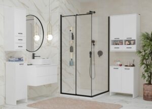 Szafka Łazienkowa Wisząca NINA W1D2S BIAŁY 2 Szuflady 3 Pólki - obrazek 2