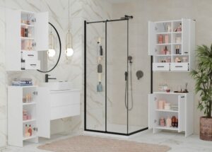 Szafka Łazienkowa Wisząca NINA W1D2S BIAŁY 2 Szuflady 3 Pólki - obrazek 6