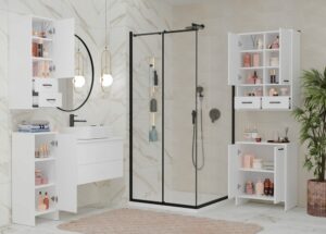 Szafka Łazienkowa NINA 2DUM BIAŁY 2 Drzwi Półki Regał Pod Umywalkę - obrazek 4