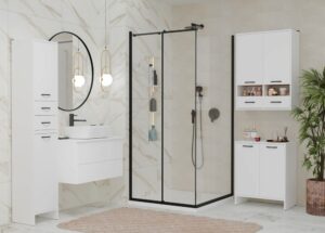 Szafka Łazienkowa Wisząca NINA W1D2S BIAŁY 2 Szuflady 3 Pólki - obrazek 3