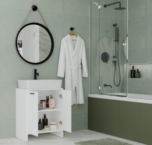 Szafka Łazienkowa NINA 2DUM BIAŁY 2 Drzwi Półki Regał Pod Umywalkę - obrazek 6