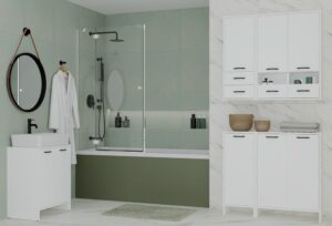 Szafka Łazienkowa Wisząca NINA W1D2S BIAŁY 2 Szuflady 3 Pólki - obrazek 4