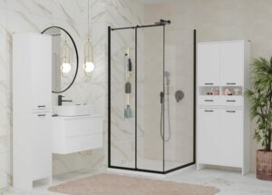 Szafka Łazienkowa Wisząca Regał NINA W1D BIAŁY Słupek 1 Drzwi 3 Półki - obrazek 2