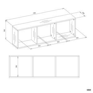 Regał Wiszący COBI 1X3 - Nowoczesna Półka Ścienna 3 Komory Biel Mat - obrazek 7