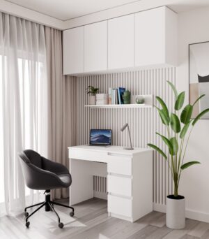 Półka Wisząca MILO – Nowoczesna Półka Ścienna Do Pokoju Dziecka BIEL MAT - obrazek 3