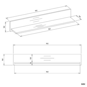 Półka Wisząca MILO – Nowoczesna Półka Ścienna Do Pokoju Dziecka BIEL MAT - obrazek 5