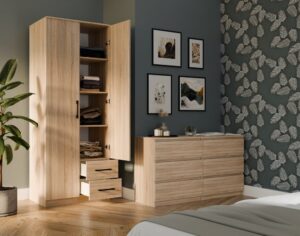 Szafa Romana 80 LUSTRO DĄB SONOMA - obrazek 3