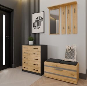 Szafka na obuwie ALEX ANTRACYT ARTISAN Do Przedpokoju - obrazek 2