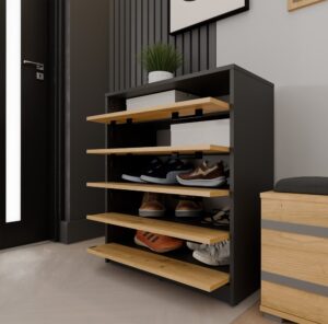 Szafka na obuwie ALEX ANTRACYT ARTISAN Do Przedpokoju - obrazek 3