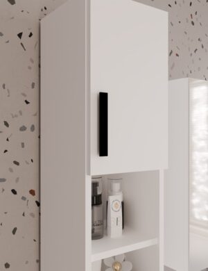 Słupek Łazienkowy ALVO 2D BIAŁY 8 Półek 2 Drzwi Szafka Do Łazienki - obrazek 4