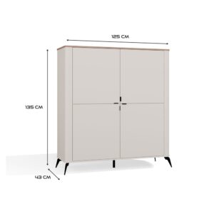 Komoda CORDOBA 4D Kaszmir Beż Dąb Castello Szafka 4 Drzwi 8 Półek Salon - obrazek 7